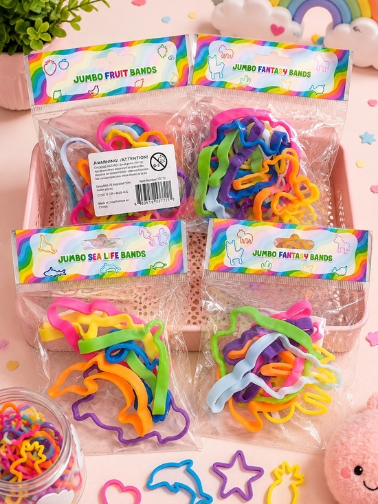Other - 💎10/10 Jumbo Fantasy & Fruit Silicone Bands - Multicolor 4 Packs
